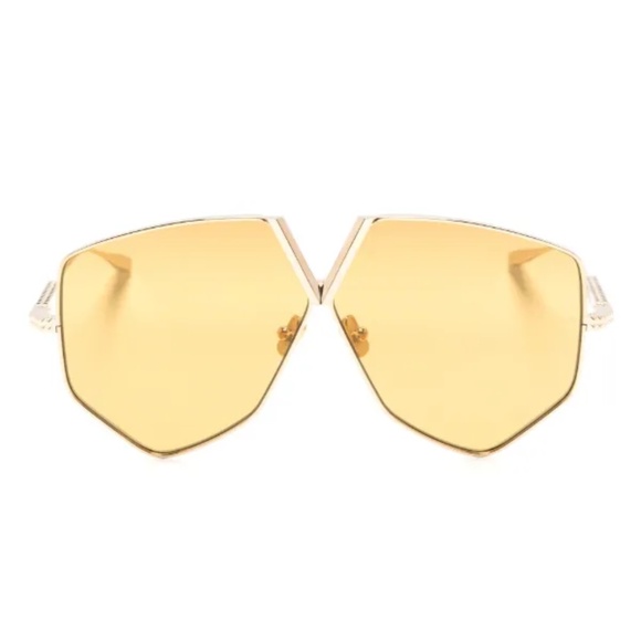 VALENTINO V-HEXAGON TITANIUM Sunglasses Gold $1436 Unisex NWT main image 5